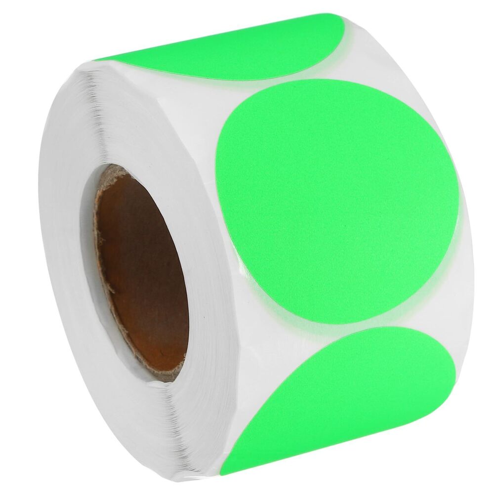 3793 Colored Dot Stickers 2", 500 Pcs Color Coding Labels Blank Circle